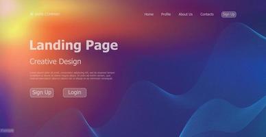 degradado colorido plantilla web página de inicio sitio web digital concepto de diseño de página de destino - vector