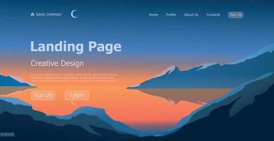 Home landing page travel nature template landing business page digital website landing page design concept - Vector