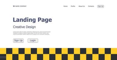 Home page landing page taxi service web template landing business page digital website landing page design concept - Vector