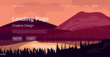 Home landing page travel nature template landing business page digital website landing page design concept - Vector