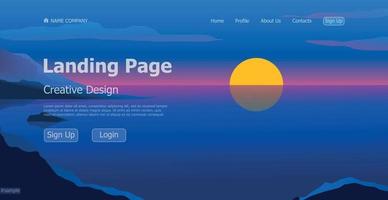 Home landing page travel nature template landing business page digital website landing page design concept - Vector