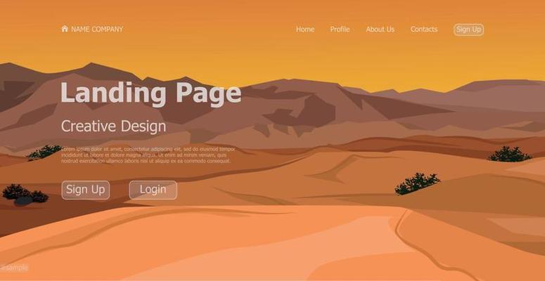 Home landing page travel nature template landing business page digital website landing page design concept - Vector