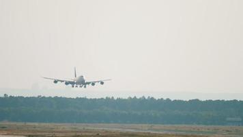 Wide body airliner landing. video