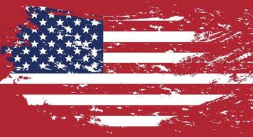 bandera de estados unidos en estilo grunge. trazo de pincel usa flag.old bandera americana sucia. símbolo americano. ilustración de trama vector