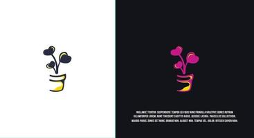 Plant logo design abstract style illustration vector