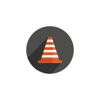 Traffic cone icon design illustration, roadblock vector