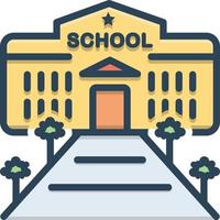 Colorful icon for school vector