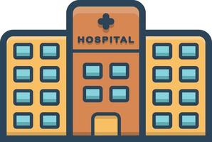 Colorful icon for hospital vector