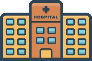 Colorful icon for hospital vector