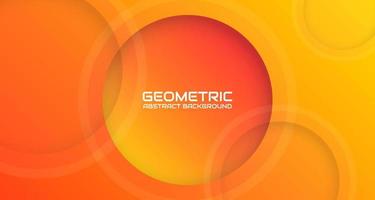 3D orange geometric abstract background overlap layer on bright with circle line effect decoration. Minimalist graphic design element future style concept for banner, flyer, brochure, or landing page vector