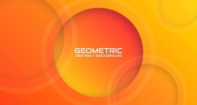 3D orange geometric abstract background overlap layer on bright with circle line effect decoration. Minimalist graphic design element future style concept for banner, flyer, brochure, or landing page