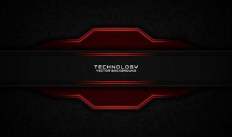 3D black technology abstract background overlap layer on dark space with orange light stripe effect decoration. Graphic design element future style concept for flyer, banner, brochure, or landing page