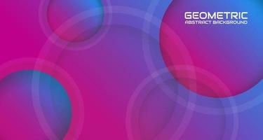 Capa de superposición de fondo abstracto geométrico púrpura 3d en brillante con decoración de efecto de línea circular. elemento de diseño gráfico minimalista concepto de estilo futuro para banner, volante, folleto o página de destino vector