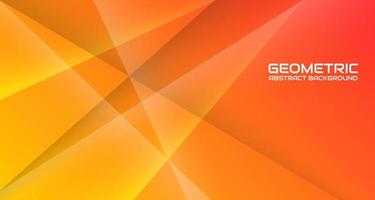 3D orange geometric abstract background overlap layer on bright with light line effect decoration. Minimalist graphic design element future style concept for banner, flyer, brochure, or landing page vector