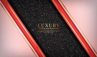 3D red luxury abstract background overlap layers on dark space with golden line effect decoration. Graphic design element future style concept for banner, flyer, brochure, cover, or landing page vector