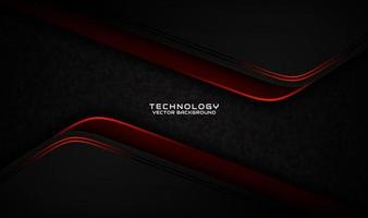 3D black technology abstract background overlap layer on dark space with orange light stripe effect decoration. Graphic design element future style concept for flyer, banner, brochure, or landing page vector