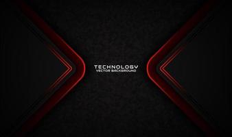 3D black technology abstract background overlap layer on dark space with orange light stripe effect decoration. Graphic design element future style concept for flyer, banner, brochure, or landing page vector