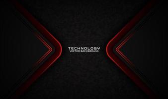 3D black technology abstract background overlap layer on dark space with orange light stripe effect decoration. Graphic design element future style concept for flyer, banner, brochure, or landing page vector