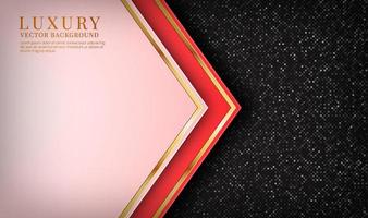 3D red luxury abstract background overlap layers on dark space with golden arrow effect decoration. Graphic design element future style concept for banner, flyer, brochure, cover, or landing page