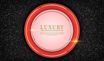 3D red luxury abstract background overlap layers on dark space with golden circle effect decoration. Graphic design element future style concept for banner, flyer, brochure, cover, or landing page vector