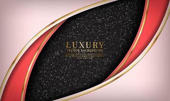 3D red luxury abstract background overlap layers on dark space with golden waves effect decoration. Graphic design element future style concept for banner, flyer, brochure, cover, or landing page vector