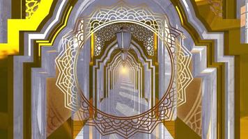 bucle de animación de fondo islámico de pasillo de ramadan kareem video