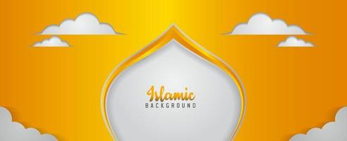 Islamic horizontal gold background Premium Vector