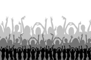 Silhouettes of a group of women in a concert vector
