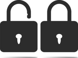 lock and key icon on white background. padlock sign. lock and key sign. vector