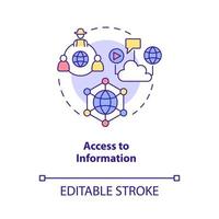 Access to information concept icon. Benefits of energy services abstract idea thin line illustration. Isolated outline drawing. Editable stroke. Roboto-Medium, Myriad Pro-Bold fonts used vector