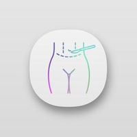 Tummy tuck plastic app icon. UI UX user interface. Abdominoplasty. Stomach liposuction. Abdominal lifting. Plastic surgery. Web or mobile application. Vector isolated illustration