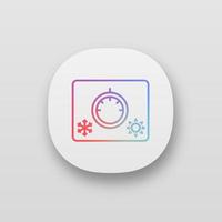 Climate control knob app icon. Car temperature regulation. Thermostat. UI UX user interface. Web or mobile application. Vector isolated illustration