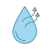 icono de color de la función del acondicionador de humidificación del aire. evaporación de agua humidificador de aire. ilustración vectorial aislada vector