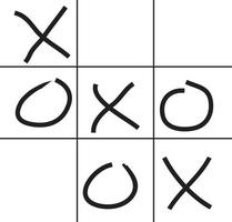 icono del juego tictactoe. estilo plano símbolo del juego signo de tictac. vector