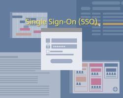 single sign-on or SSO to login with one ID and password vector