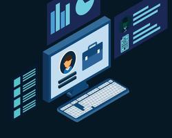 HR Analytic in recruitment process to show all human database vector