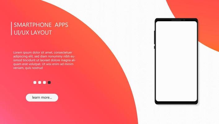 Modern UI smartphone apps layout design background for website, landing page, cover, banner with blank screen mockups.