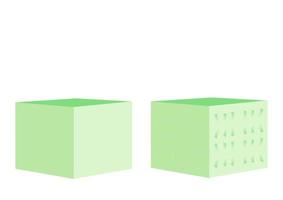 Set of outline silhouette pouffe, padded stool, ottoman. Isometric flat style. vector