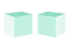 Set of outline silhouette pouffe, padded stool, ottoman. Isometric flat style. vector