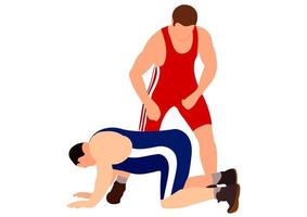Athlete wrestler in wrestling, duel, fight. Greco-Roman, freestyle, classical wrestling. vector