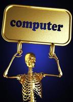 computer word and golden skeleton photo