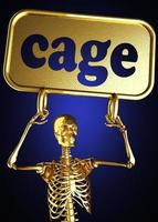 cage word and golden skeleton photo