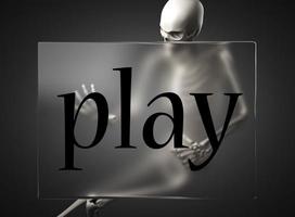 play word on glass and skeleton photo