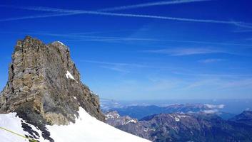 Top of stone mountains Titlis Landscape in Switzerland, Europe