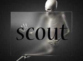 scout word on glass and skeleton photo