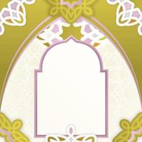 Arabic Islamic Arch Gold and Golden Luxury Ornamental Background with Islamic Pattern Frame vector