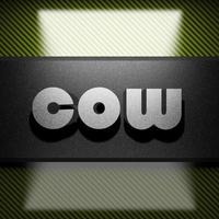 cow word of iron on carbon photo