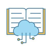 Big data color icon. Cloud computing. Machine learning. Data mining. Isolated vector illustration