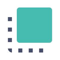 Flip to front button glyph color icon. Silhouette symbol on white background with no outline. Negative space. Vector illustration