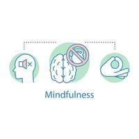 Mindfulness concept icon. Calm and peace idea thin line illustration. Positive thinking. Vector isolated outline drawing